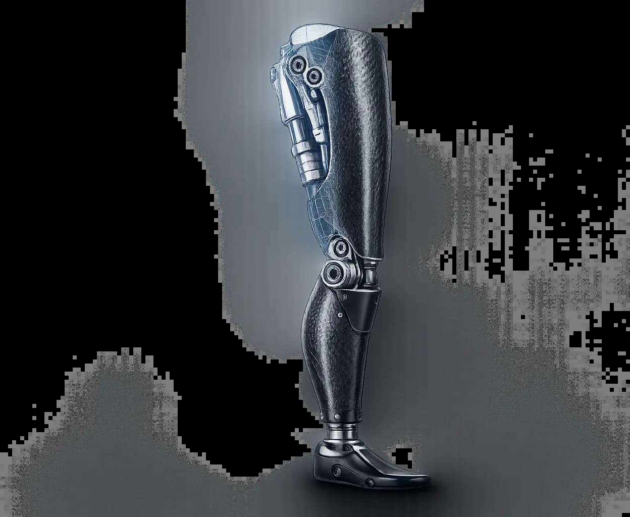 Протез ноги как декоративный объект hero-секции